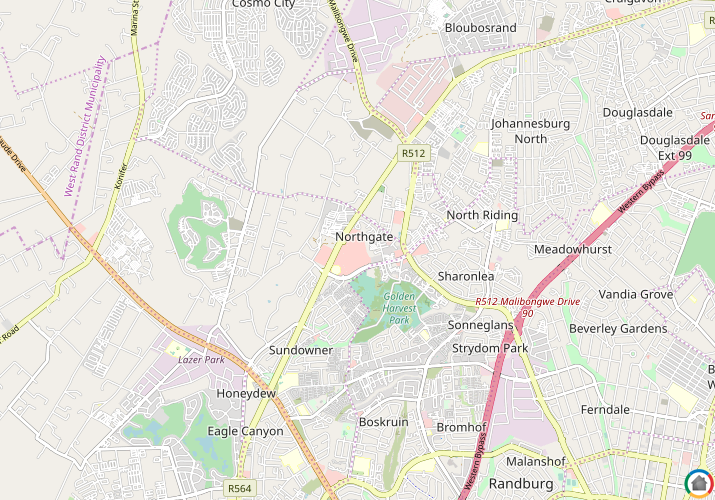 Map location of Northgate (JHB)